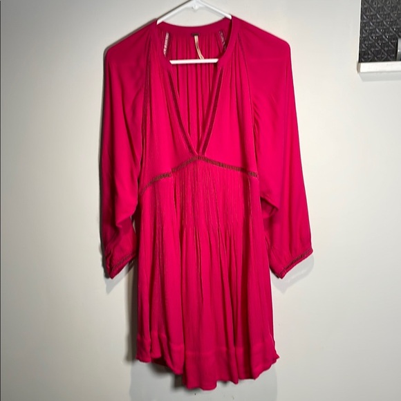 Free People Pink Dolman Sleeve Mini Dress - Picture 1 of 9